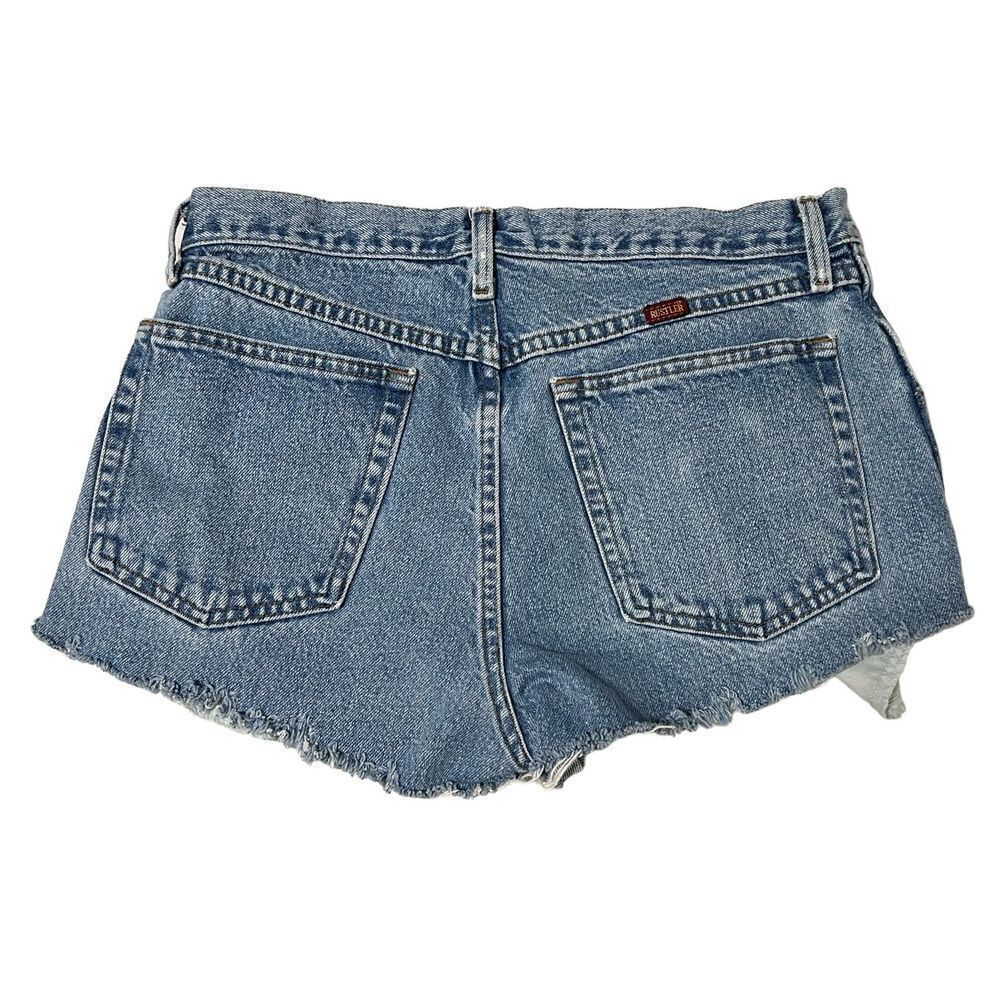 Rustler High Thigh Cut Shorts Custom Designer Distressed Vintage Size Medium 33x - Picture 2 of 5